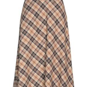 Plaid A-Line Skirt, size S, made in Italy